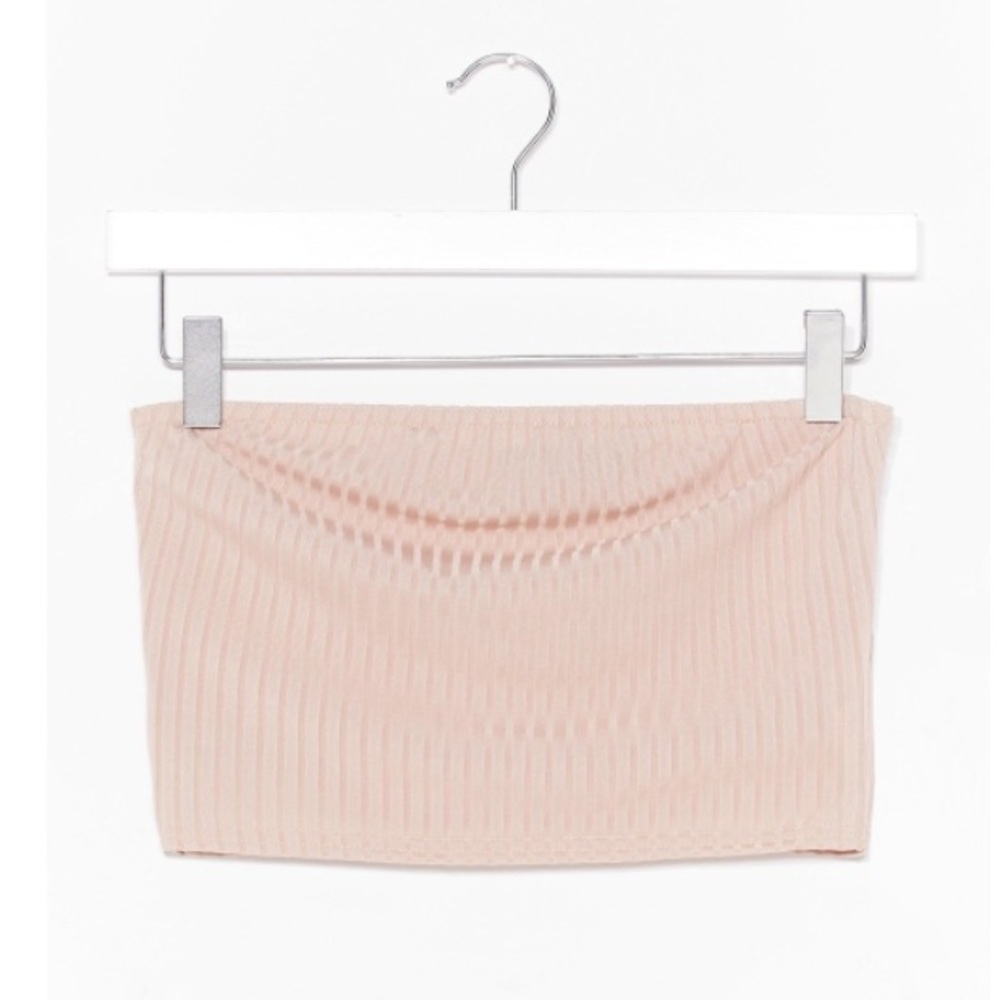 Keep Rib Simple Bandeau Crop Top